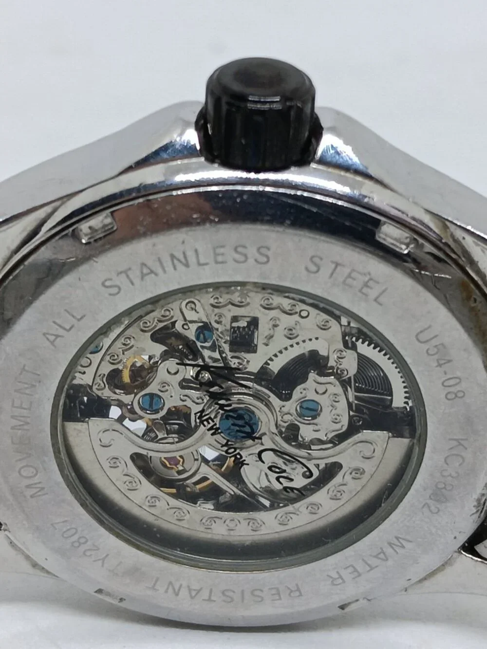 Kenneth Cole KC3832 Men's 42mm S/Steel Skeleton Dial 21 Jewel Automatic Watch